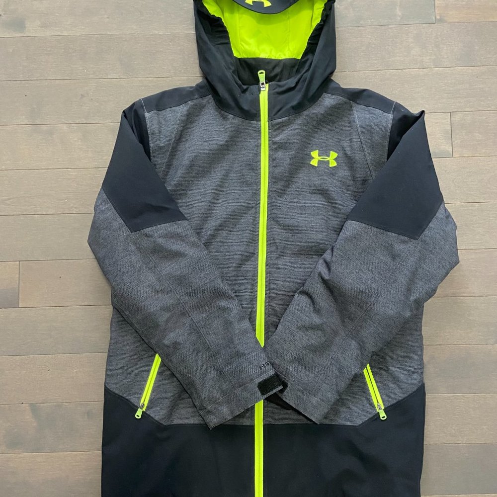 Under Armour Boys' Castlerock Winter Jacket, Kids', Waterproof, Fluorescent - Picture 3 of 9